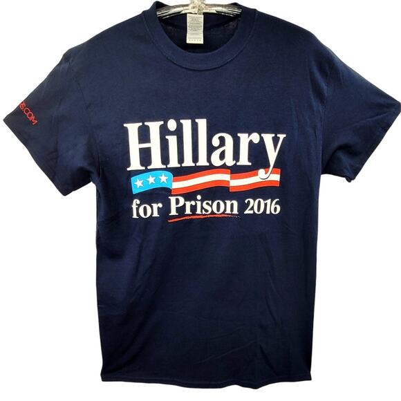 Infowars Hillary for Prison 2016 Gildan Vintage Political Men’s Tee - Picture 1 of 13
